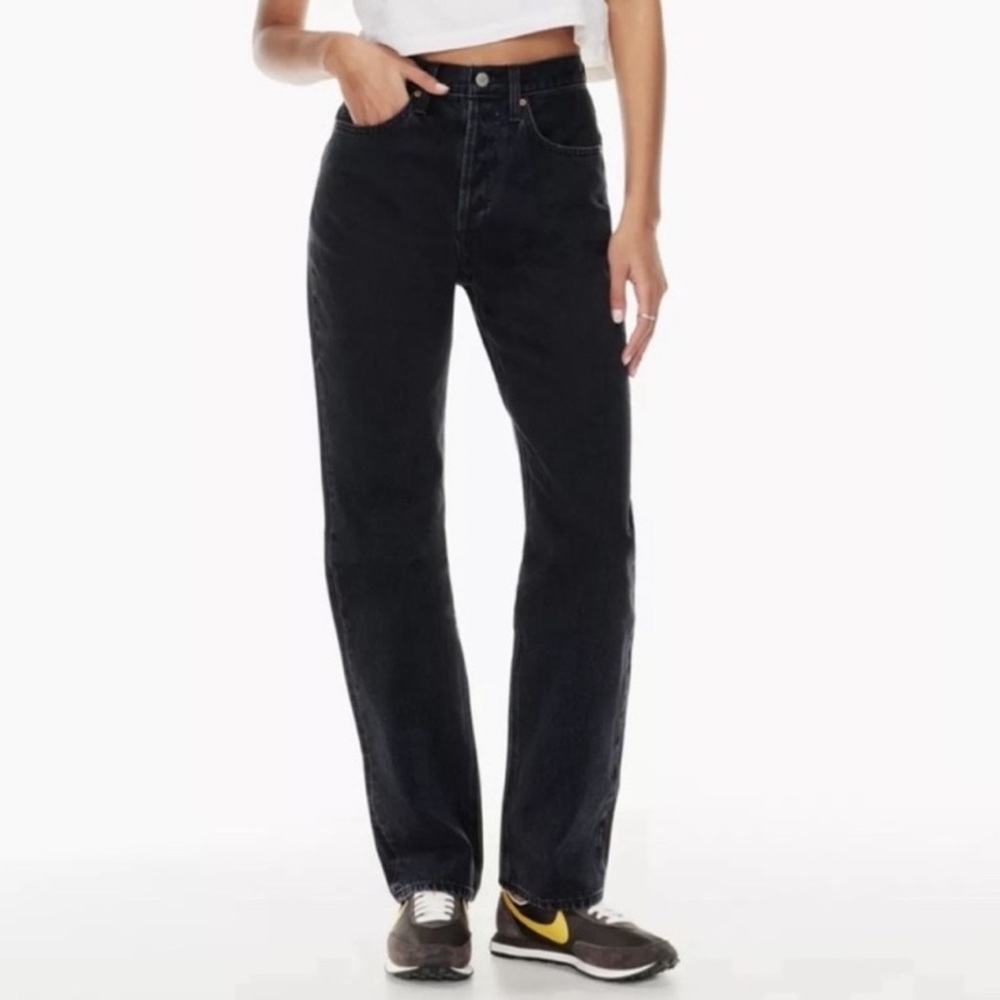 Aritiza Denim Forum Black Straight Leg Jeans